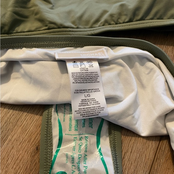 New With Tags Michael Kors L Army Green 2 Piece Banded Bikini Swim Suit - Picture 6 of 6